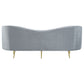 Reigha Gray Upholstered Sofa with Channel Tufted Backrest