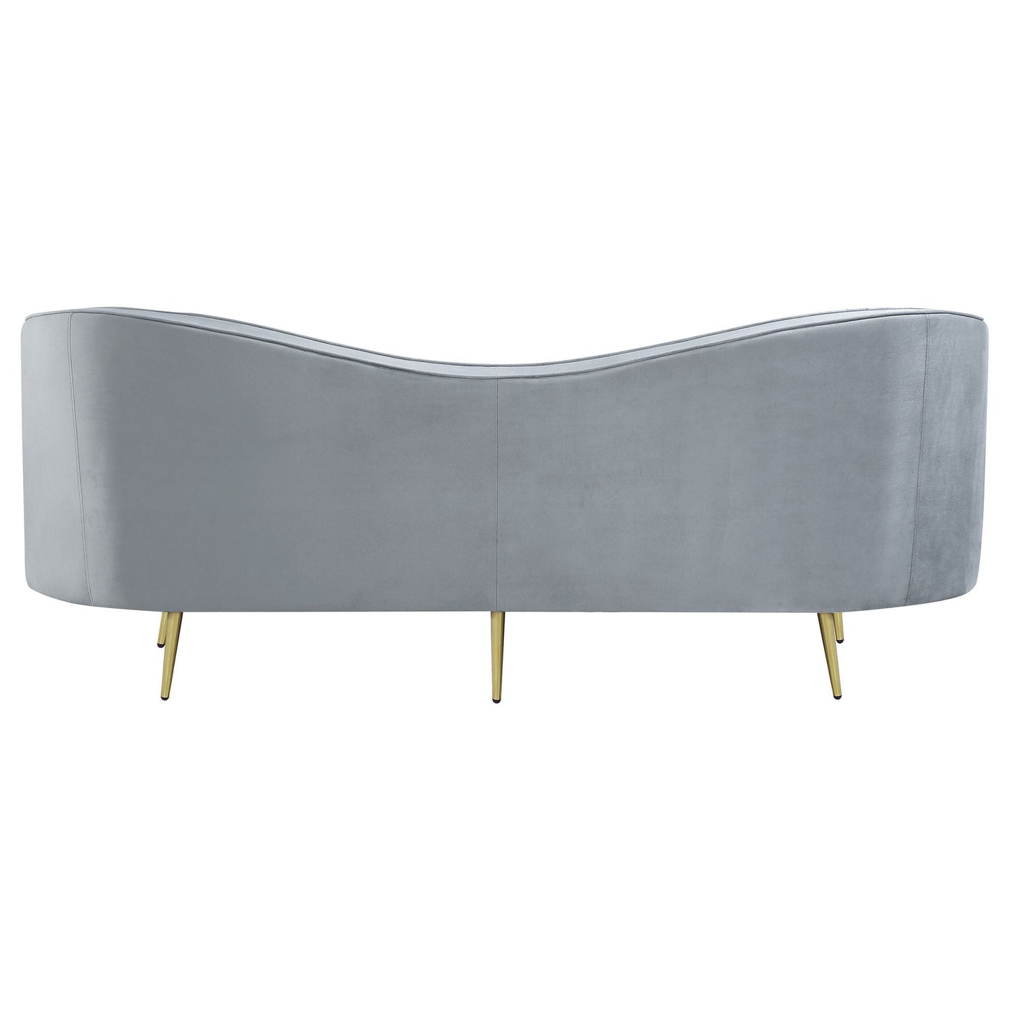 Reigha Gray Upholstered Sofa with Channel Tufted Backrest