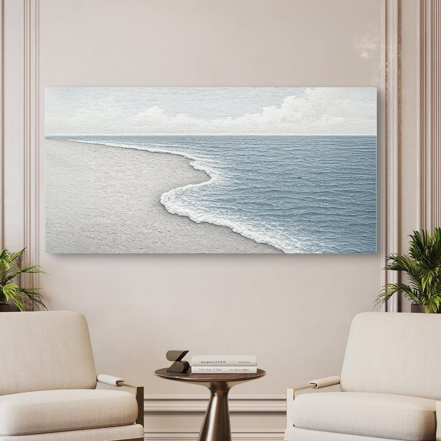 Abstract Beach Shore Wall Art for Home Decor