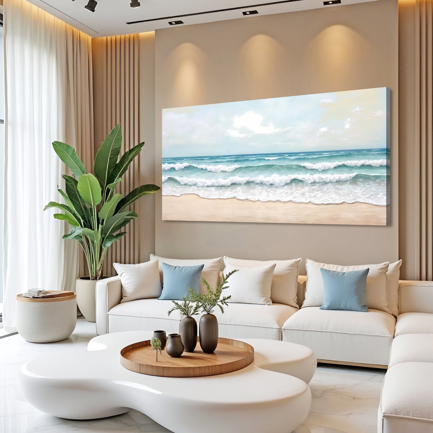 Serene Ocean Wave Coastal Wall Art Decor
