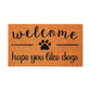 Coir Doormat Non-Slip PVC Backing 'Hope You Like Dogs' Print 30x17 in Beige & Black