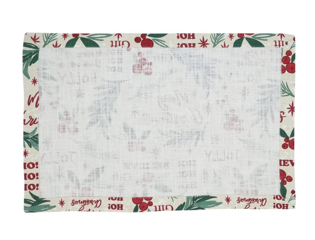 Fennco Styles Holly Christmas Cotton Table Runner