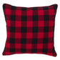 Fennco Styles Buffalo Plaid Snowflake Decorative Throw Pillow with Down Filled Insert 18 x 18 Inch - Red Check Cotton Pillow for Home, Couch, Living Room, Christmas and Holiday Season