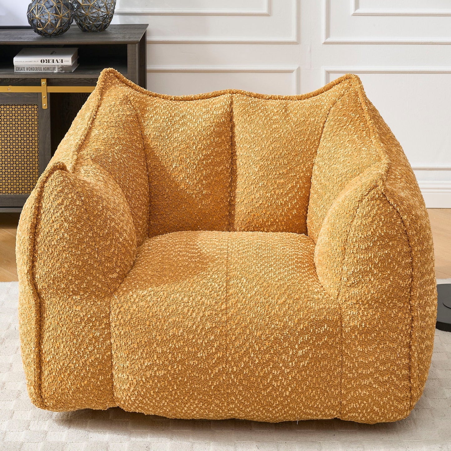 Comfortable Chenille Sofa Chair with Resilient Foam Cushion