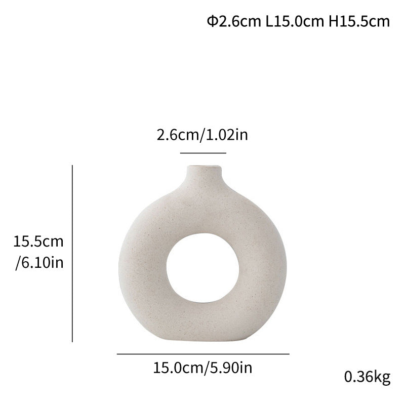 Unglazed Spotted Ceramic Vase Modern Home Decoration Ornament