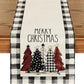 Christmas Trees Merry Xmas Table Runner, Seasonal Winter Holiday Kitchen Dining Table Decoration For Indoor Outdoor Home Party Decor 13 X 72 Inch