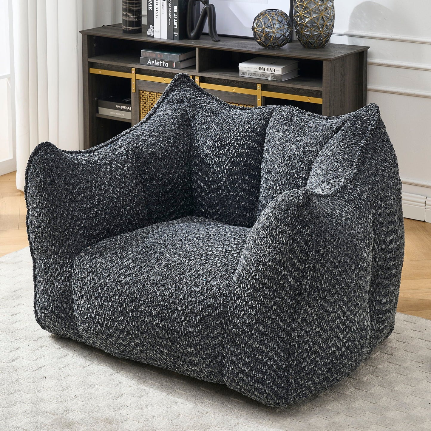 Comfortable Chenille Sofa Chair with Resilient Foam Cushion