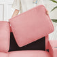 Modern Snowfleece 3-Seater Sofa with Built-In Cup Holders