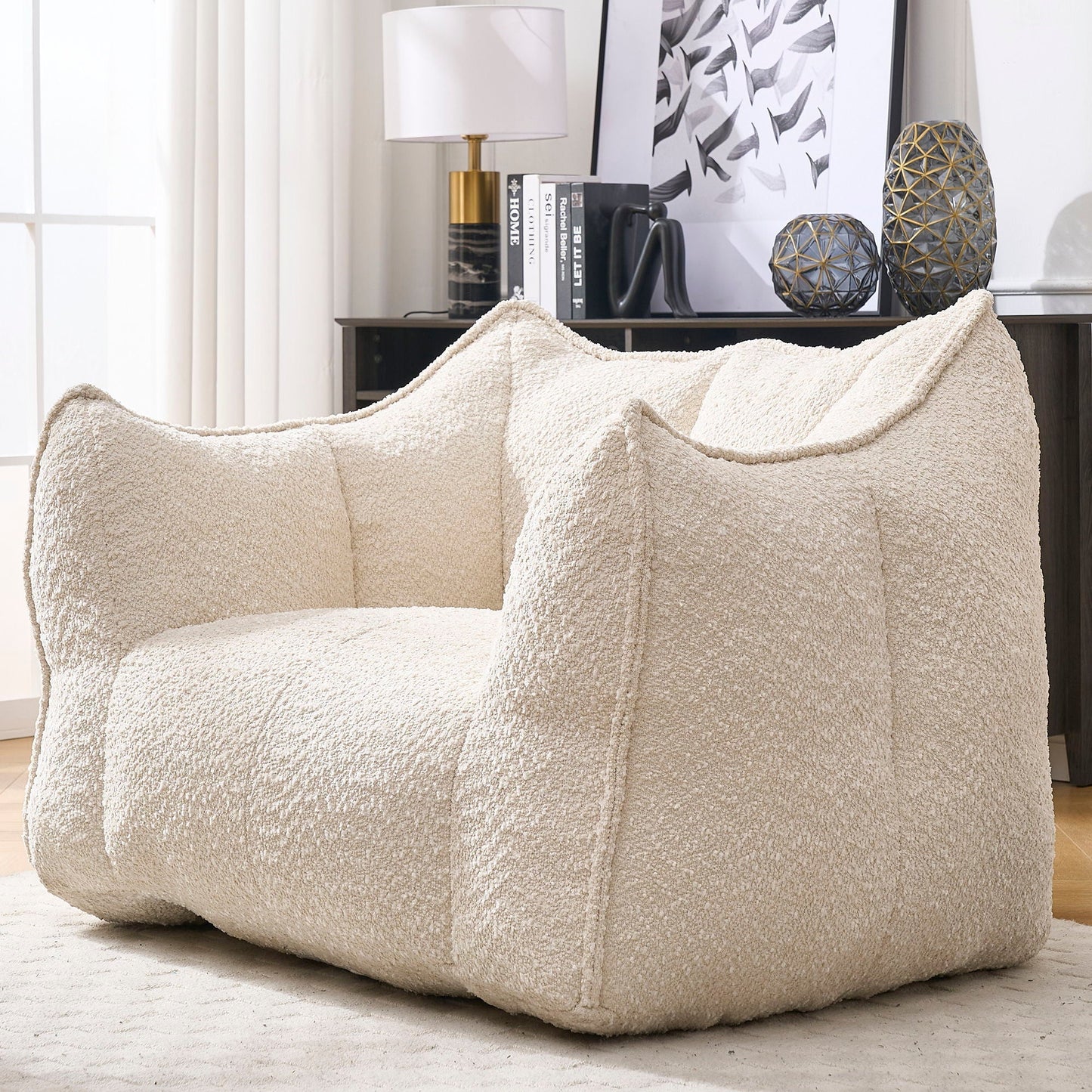 Comfortable Chenille Sofa Chair with Resilient Foam Cushion