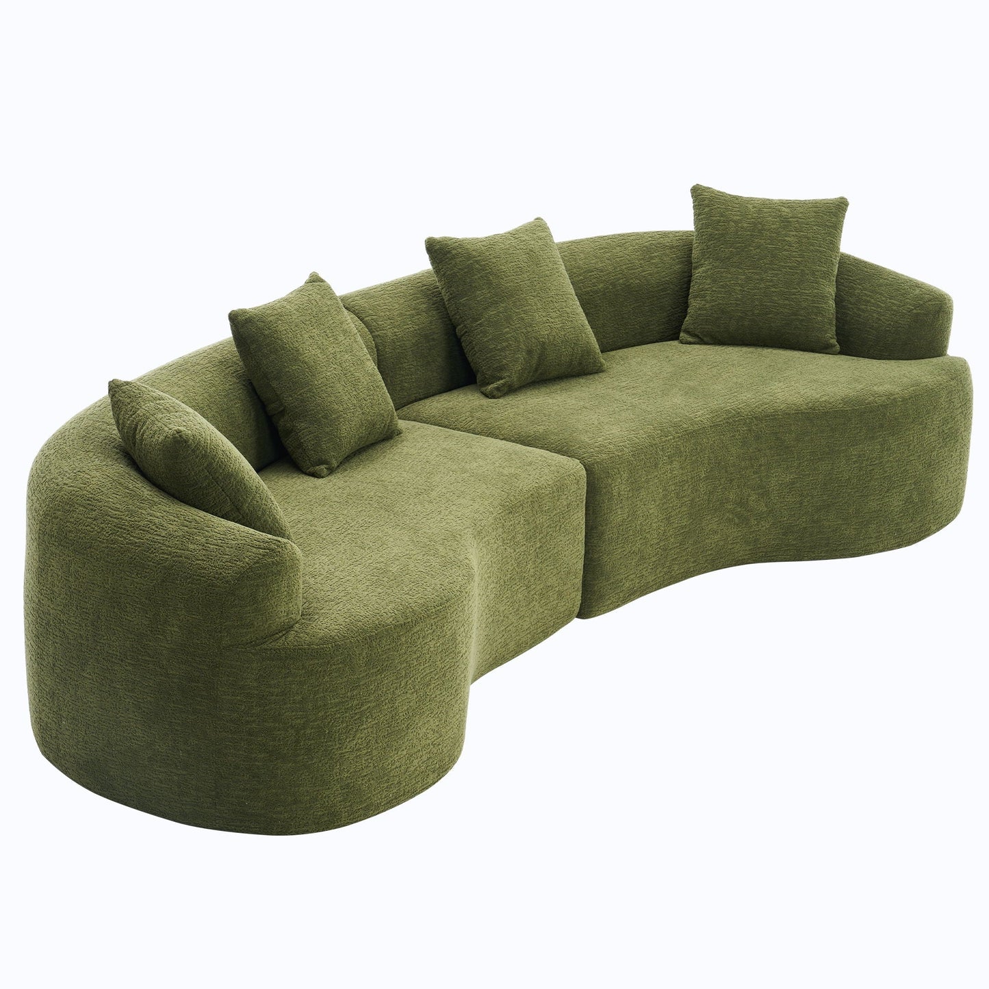 4-Seater Fabric Sofa with Sponge Cushions and Pillows