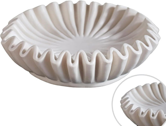 Groove Lotus Leaf Edge Decorative Bowl Retro Home Table Decor