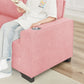 Modern Snowfleece 3-Seater Sofa with Built-In Cup Holders