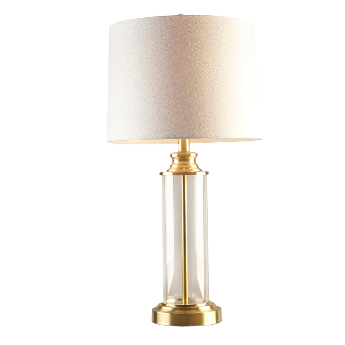 Clarity Glass Cylinder Table Lamps Set of Two