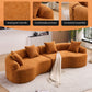 4-Seater Fabric Sofa with Sponge Cushions and Pillows