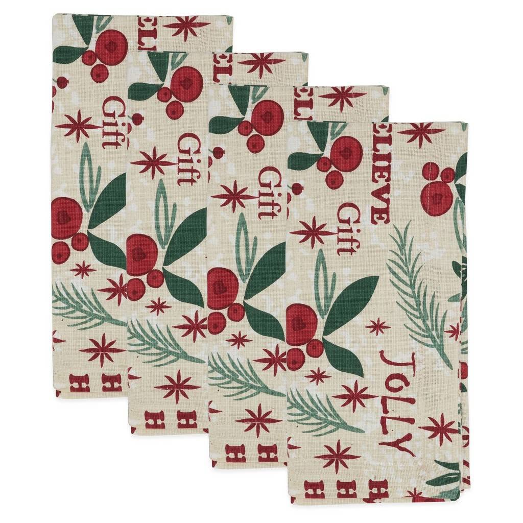 Fennco Styles Holly Christmas Cotton Table Runner