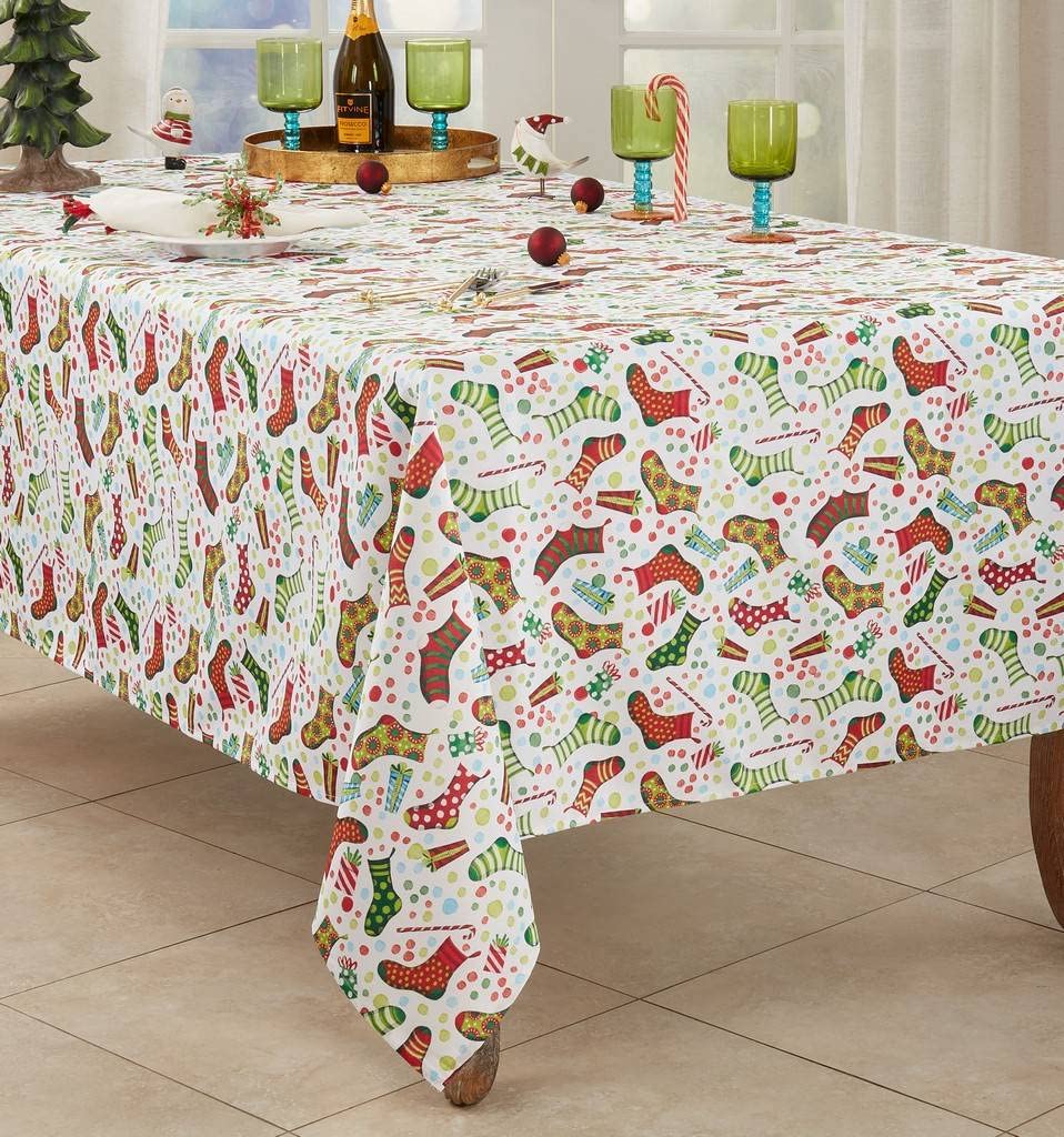 Fennco Styles Christmas Stockings Holiday Tablecloth
