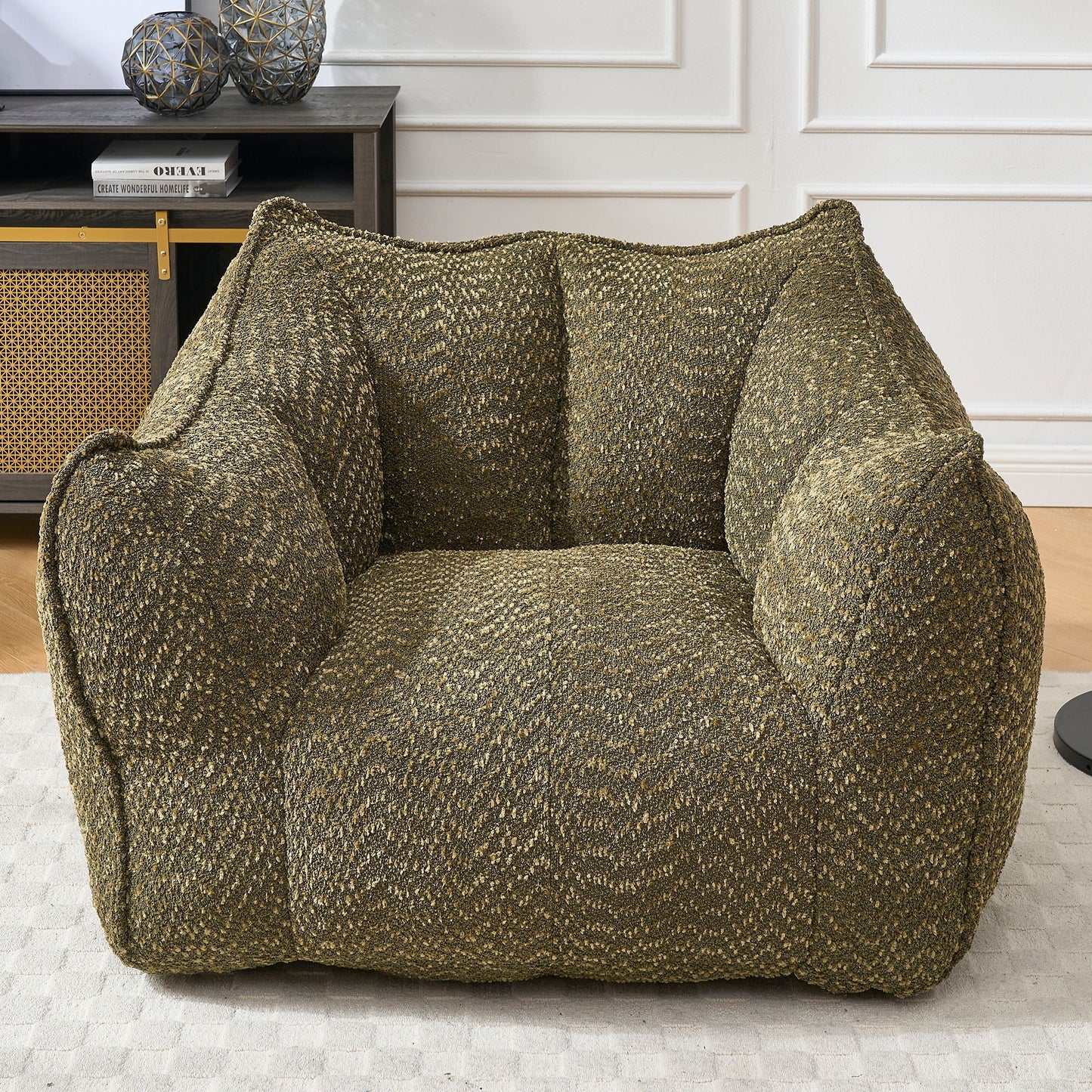 Comfortable Chenille Sofa Chair with Resilient Foam Cushion