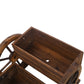 Wooden Wagon Planter Box with Two Tiers and Wheels - Fir Wood
