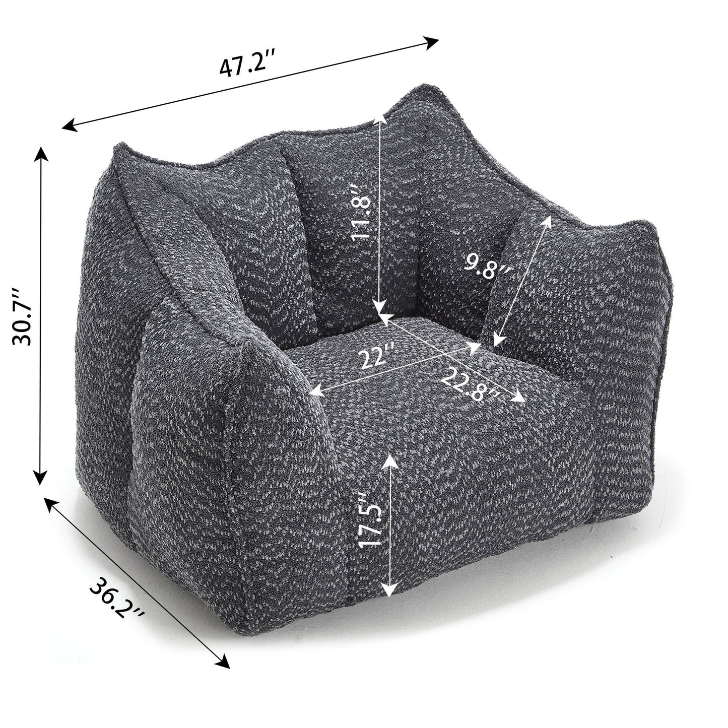 Comfortable Chenille Sofa Chair with Resilient Foam Cushion