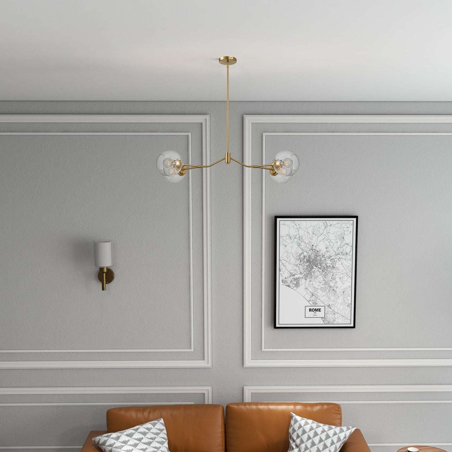 Jewel 4-Light Clear Gold Chandelier Ceiling Hanging Fixture
