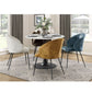 Velvet Upholstered Side Chairs Set with Metal Legs