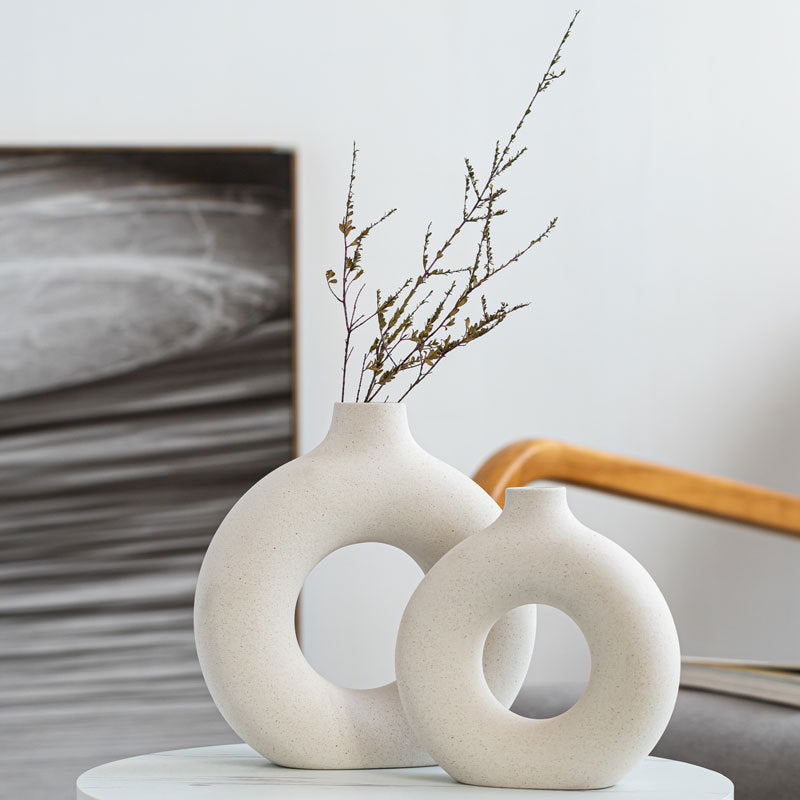 Unglazed Spotted Ceramic Vase Modern Home Decoration Ornament