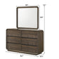Flair 6-Drawer Dresser with Rounded Edges Brown Finish