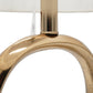 Oval Cutout Metal Table Lamp with Linen Shade
