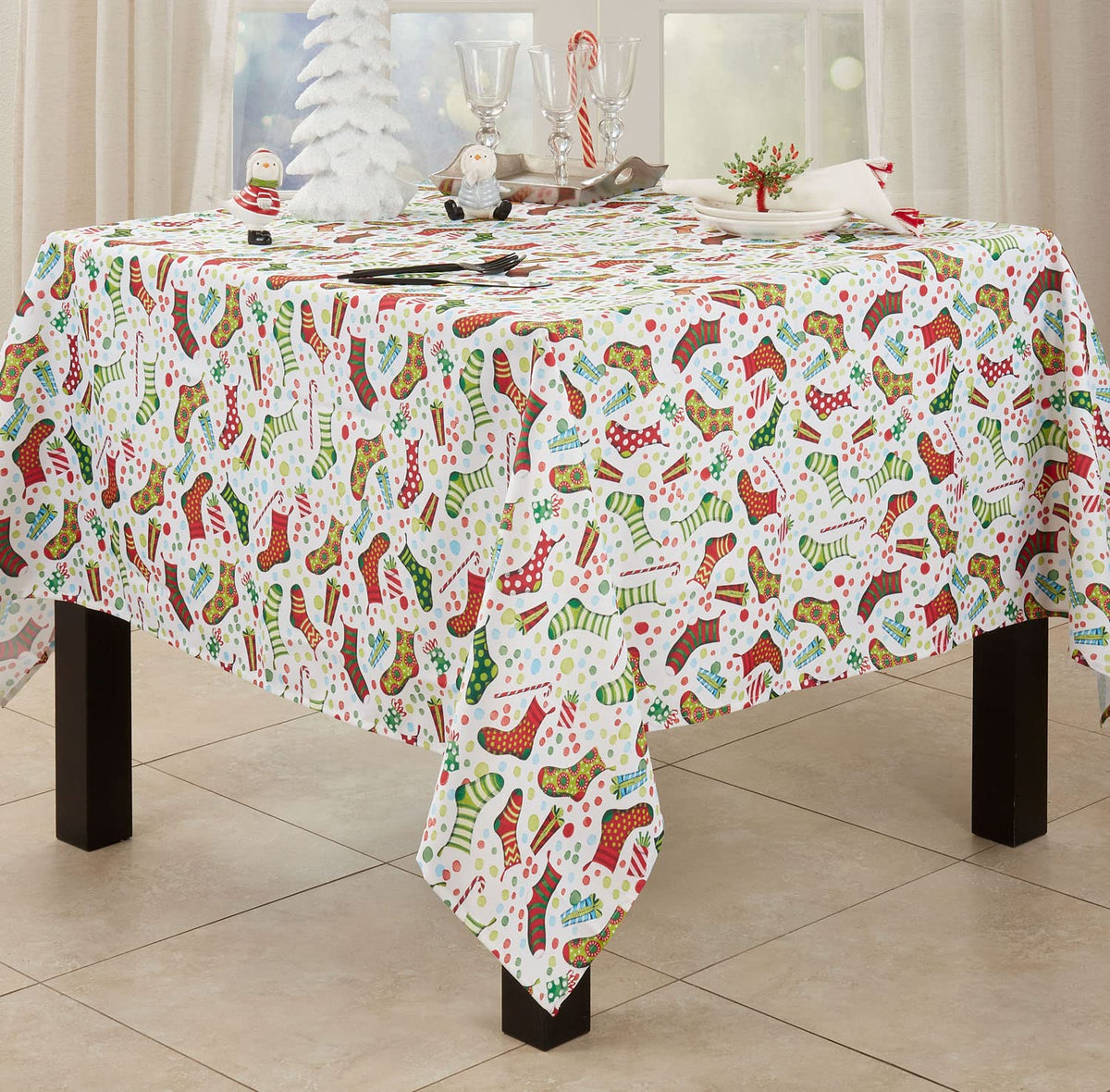 Fennco Styles Christmas Stockings Holiday Tablecloth