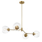 Jewel 4-Light Clear Gold Chandelier Ceiling Hanging Fixture