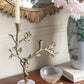Gold Lizard Pedestal Bowl Ribbed Glass Dish Decorative Home Accent