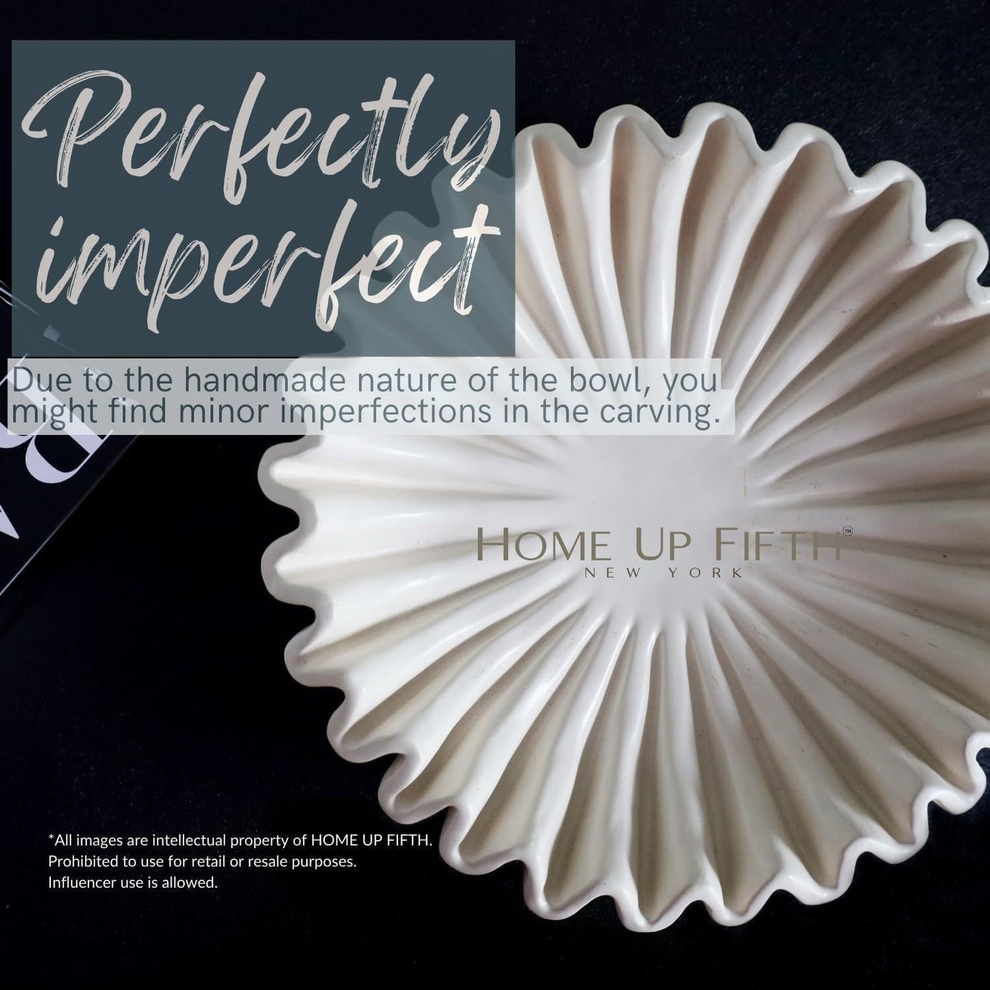 Groove Lotus Leaf Edge Decorative Bowl Retro Home Table Decor