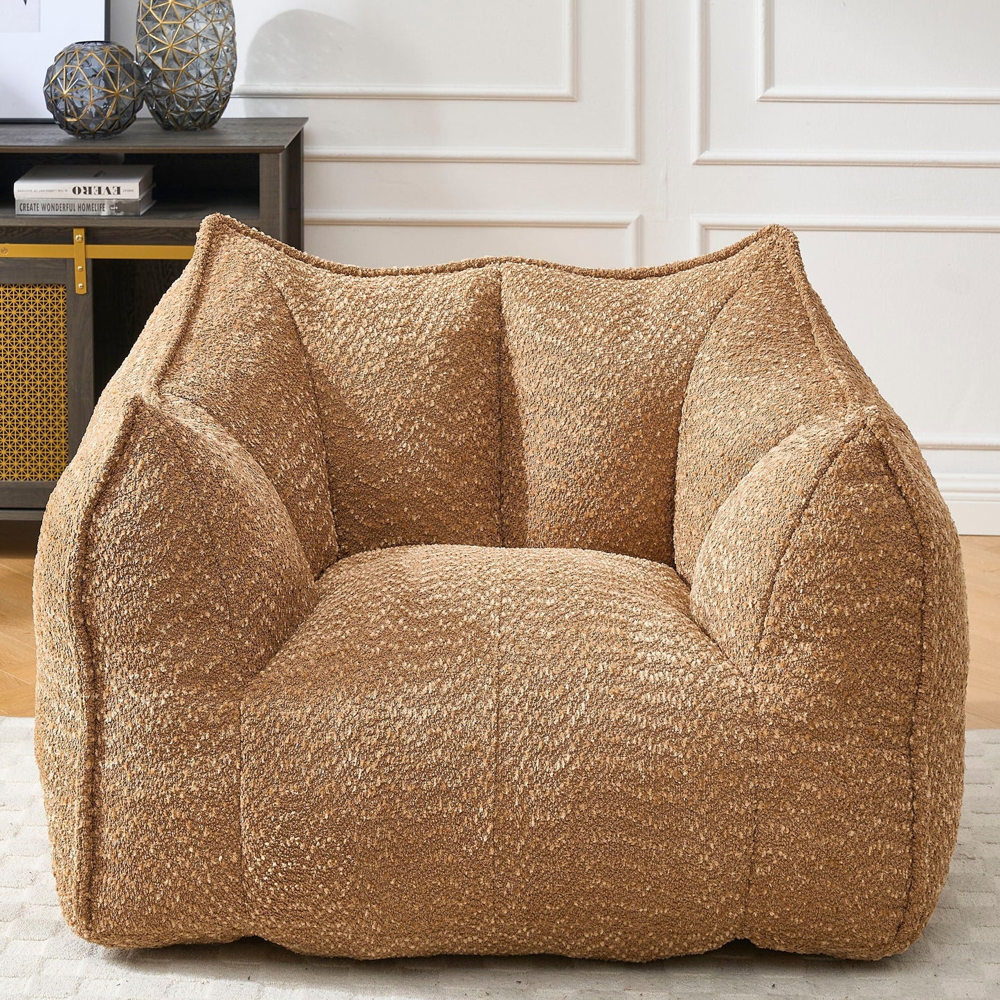 Comfortable Chenille Sofa Chair with Resilient Foam Cushion
