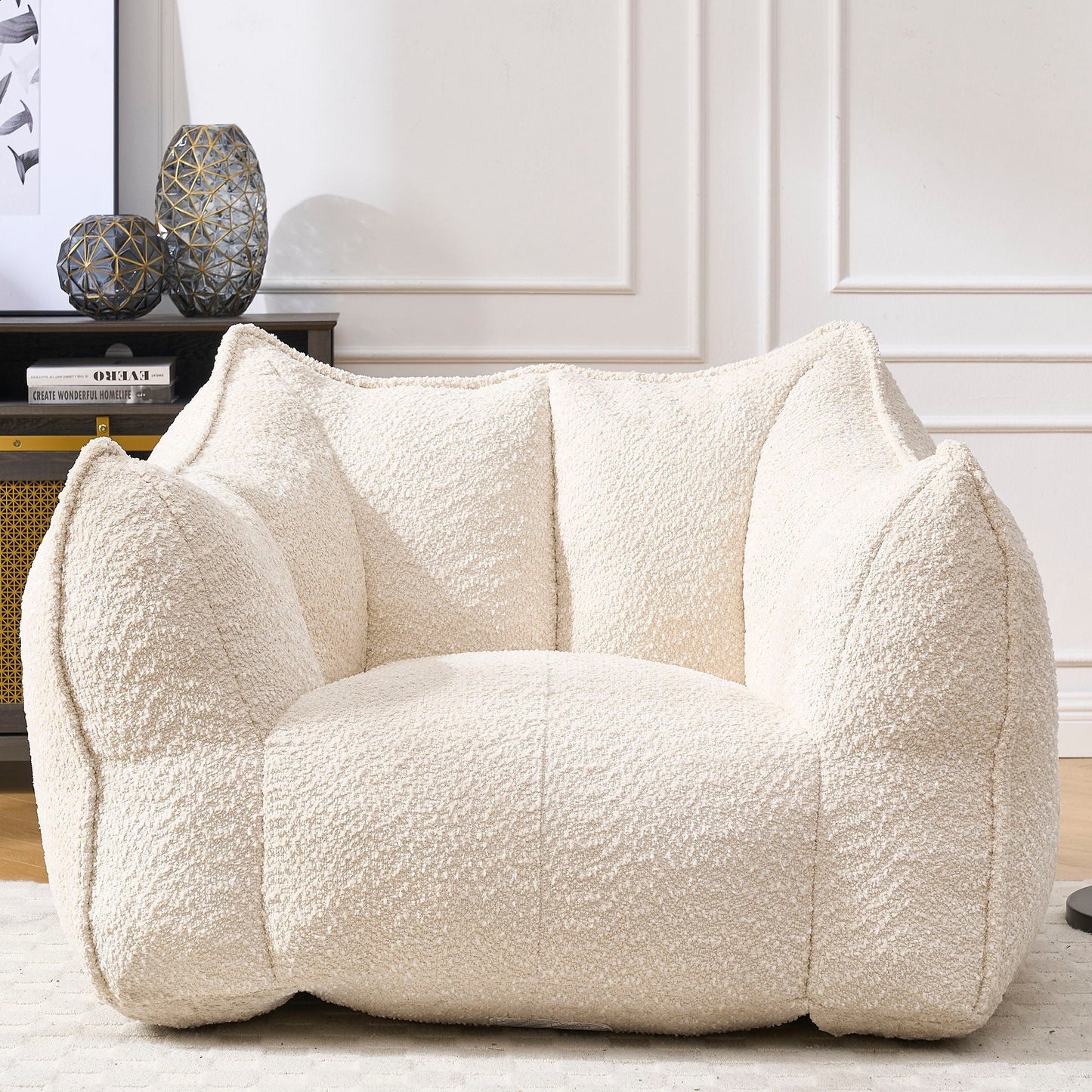 Comfortable Chenille Sofa Chair with Resilient Foam Cushion