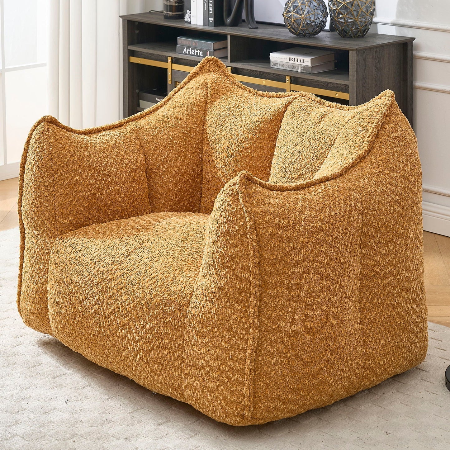 Comfortable Chenille Sofa Chair with Resilient Foam Cushion