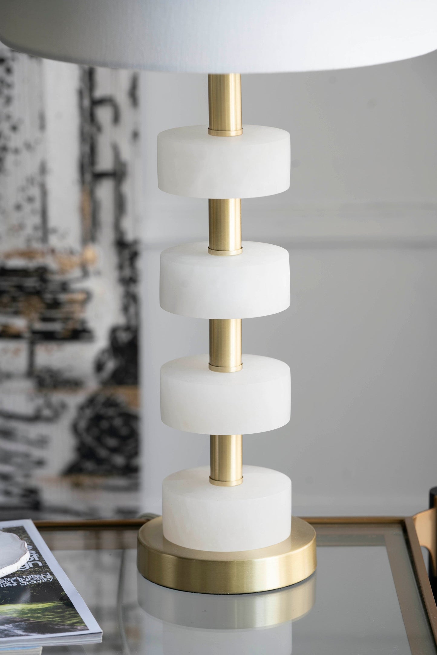 13x13x26 Marble Table Lamp for Modern Interiors