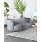 Reigha Gray Upholstered Sofa with Channel Tufted Backrest