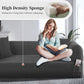 Gray Spring Sofa with Fabric Pillows and Storage