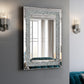 Large Silver Rectangular Wall Mirror for Home Décor