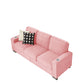 Modern Snowfleece 3-Seater Sofa with Built-In Cup Holders