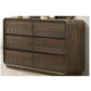 Flair 6-Drawer Dresser with Rounded Edges Brown Finish