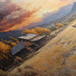 Sunset Ranch Framed Canvas Print Scenic Landscape Art Autumn Mountain Wall Decor Ideal Holiday and Fall Home Decor Extra Large Art