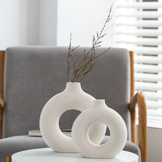 Unglazed Spotted Ceramic Vase Modern Home Decoration Ornament