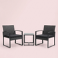 3-Piece Outdoor Patio Furniture Set – Wicker Chairs + Bar Table with Cushions