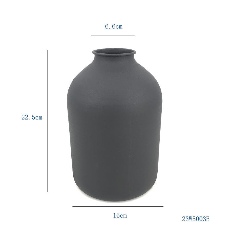 Matte Black Metal Vase Dried Flowers Wedding Gift Home Decor