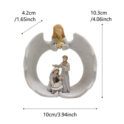 Nordic Creative Angel Family Sculpture Decoration Home Living Room Bookcase Decoration Crafts Resin Statue Ornament