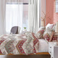 DaDa Bedding Cranberry Sage Floral Chevron Quilt Set - Lightweight Bedspread