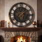 27-Inch Gear Wall Clock with World Map Design