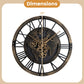 27-Inch Gear Wall Clock with World Map Design