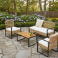 4Pcs Outdoor Patio Furniture Set – Rattan Wicker Sofa - Multiple Styles